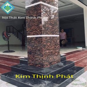 Cầu thang đá đen xà cừ f9 giá đá tự nhiên