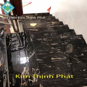 Cầu thang đá granite đen 2 giá đá tự nhiên