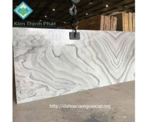 Đá hoa cương bếp marble trắng vân mây xám